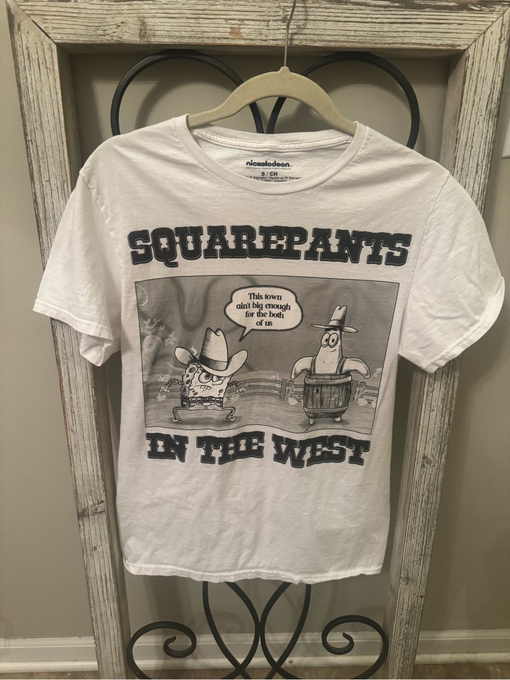 SpongeBob SquarePants In The West Graphic T Shirt Adult Small Cowboy Patrick